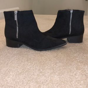 Black suede boots